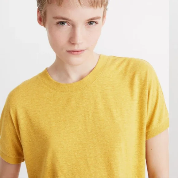 Madewell Hemp Relaxed Drapey Tee Ornate Gold - Picture 3 of 12